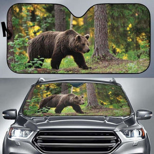 Forest Brown Bear Auto Sun Shades 102507 - YourCarButBetter