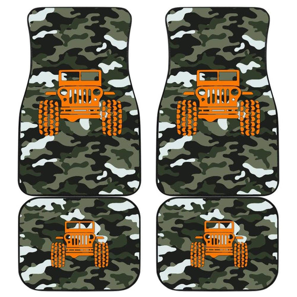 Forest Green Army Camouflage Color Pale Green Jeep Car Floor Mats 211204 - YourCarButBetter