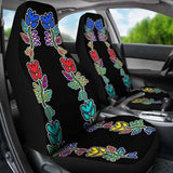 Four Directions Floral Set of 2 Car Seat Covers 153908 - YourCarButBetter
