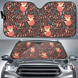 Fox Leaves Mushroom Pattern Car Auto Sun Shades 182102 - YourCarButBetter