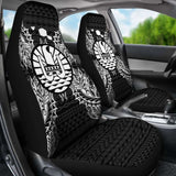 French Polynesia Car Seat Cover - French Polynesia Coat Of Arms Map Black - 105905 - YourCarButBetter