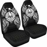 French Polynesia Car Seat Cover - French Polynesia Coat Of Arms Map Black - 105905 - YourCarButBetter