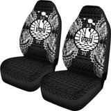 French Polynesia Car Seat Cover - French Polynesia Coat Of Arms Map Black - 105905 - YourCarButBetter