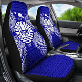 French Polynesia Car Seat Cover - French Polynesia Coat Of Arms Map Blue - 105905 - YourCarButBetter