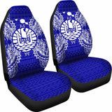 French Polynesia Car Seat Cover - French Polynesia Coat Of Arms Map Blue - 105905 - YourCarButBetter