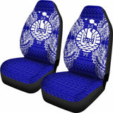 French Polynesia Car Seat Cover - French Polynesia Coat Of Arms Map Blue - 105905 - YourCarButBetter