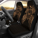 French Polynesia Car Seat Cover - French Polynesia Coat Of Arms Map Gold - 105905 - YourCarButBetter