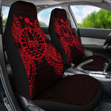 French Polynesia Car Seat Cover - French Polynesia Coat Of Arms Map Red - 105905 - YourCarButBetter