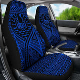 French Polynesia Car Seat Cover - French Polynesia Coat Of Arms Polynesia Tattoo Blue - 105905 - YourCarButBetter