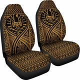 French Polynesia Car Seat Cover - French Polynesia Coat Of Arms Polynesia Tattoo Gold - 105905 - YourCarButBetter