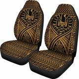 French Polynesia Car Seat Cover - French Polynesia Coat Of Arms Polynesia Tattoo Gold - 105905 - YourCarButBetter