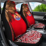 French Polynesia Car Seat Covers - Palm Tree Polynesian Pattern - 39 153908 - YourCarButBetter