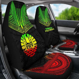 French Polynesian Car Seat Cover - French Polynesian Coat Of Arms Polynesian Chief Tattoo Reggae Version - 10 174914 - YourCarButBetter