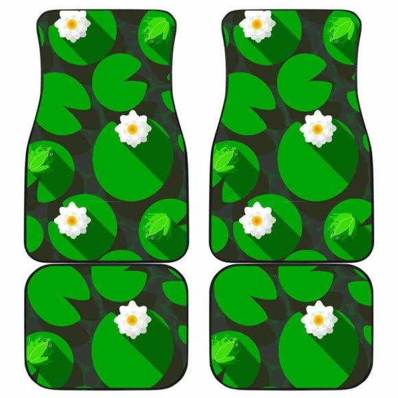 Frog Waterlily Pattern Front And Back Car Mats 154230 - YourCarButBetter