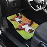 Front And Back Car Mats- Cow Head Flower (Set Of 4) 144730 - YourCarButBetter