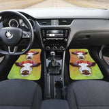 Front And Back Car Mats- Cow Head Flower (Set Of 4) 144730 - YourCarButBetter