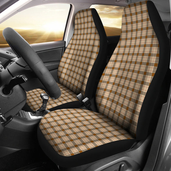 Dark Brown Checked Buffalo Plaid Amazing Car Seat Covers 211606