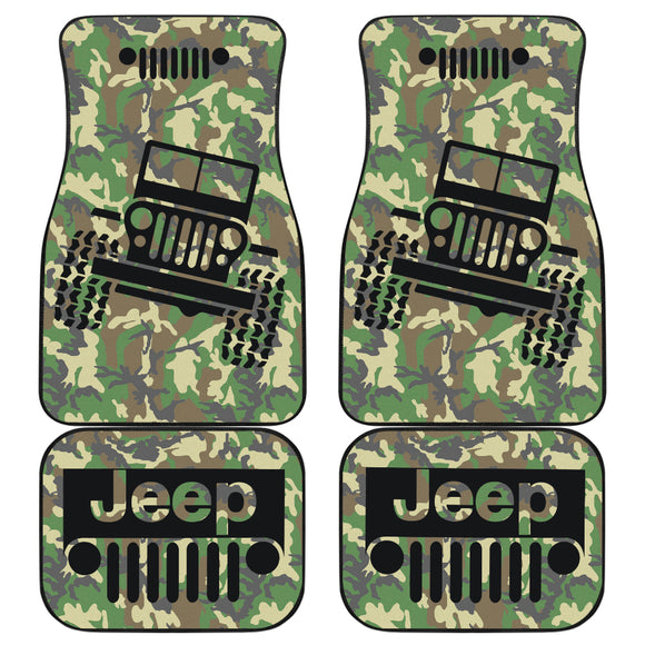 Jeep Grill Woodland Camo Car Floor Mats 211401