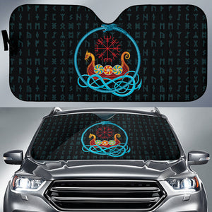 Viking Vegvisir Drakkar Longship Car Auto Sun Shades 211401