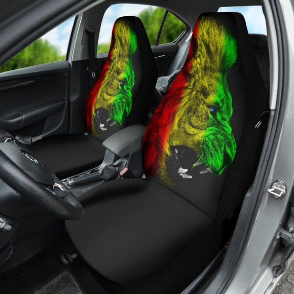 Amazing Gift Ideas Rasta Lion Roaring Car Seat Covers Style 1 211401