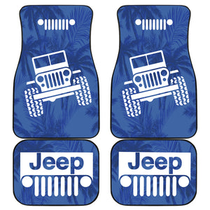 Jeep Offroad Blue White Beach Palms Style 2 Car Floor Mats 211401