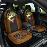 Largemouth Bass Fishing Leather Style Printing Car Seat Covers 211201