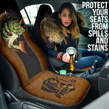 Largemouth Bass Fishing Leather Style Printing Car Seat Covers 211201