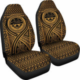 Fsm Car Seat Cover - F S M Seal Polynesian Tattoo Gold - 9 174914 - YourCarButBetter