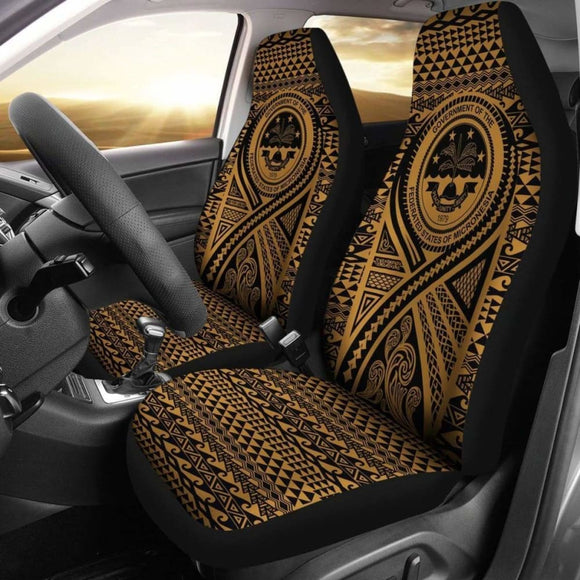 Fsm Car Seat Cover - F S M Seal Polynesian Tattoo Gold - 9 174914 - YourCarButBetter