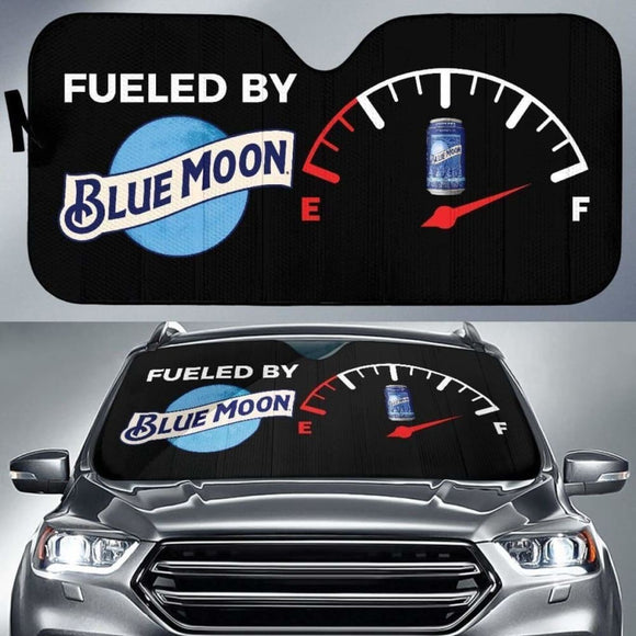 Fueled By Blue Moon Car Sun Shade Beer Sun Visor 172609 - YourCarButBetter