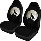 Full Moon Wolf Howling Car Seat Covers 212801 - YourCarButBetter