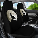 Full Moon Wolf Howling Car Seat Covers 212801 - YourCarButBetter