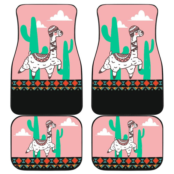 Funny Alpaca Cactus Pattern Lovely Car Floor Mats 212003 - YourCarButBetter