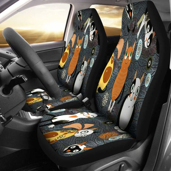 Funny Cat Crowd Car Seat Covers 112428 - YourCarButBetter