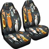 Funny Cat Crowd Car Seat Covers 112428 - YourCarButBetter