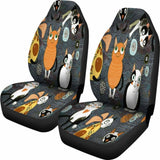 Funny Cat Crowd Car Seat Covers 112428 - YourCarButBetter