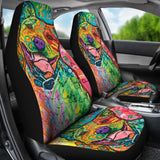 Funny Colorful Pitbull Car Seat Covers 211301 - YourCarButBetter