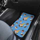 Funny Cute Ice Cream Blue Background Car Floor Mats 211703 - YourCarButBetter