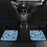 Funny Cute Ice Cream Blue Background Car Floor Mats 211703 - YourCarButBetter