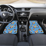 Funny Cute Ice Cream Blue Background Car Floor Mats 211703 - YourCarButBetter