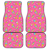 Funny Cute Ice Cream Pink Background Car Floor Mats 211703 - YourCarButBetter