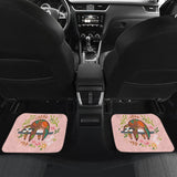 Funny Floral Sloth Can Sleep All Day Car Floor Mats 211001 - YourCarButBetter