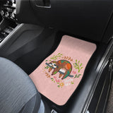 Funny Floral Sloth Can Sleep All Day Car Floor Mats 211001 - YourCarButBetter