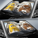 Funny M&M Chocolate Yellow Brown Driving Car Auto Sunshade 094201 - YourCarButBetter