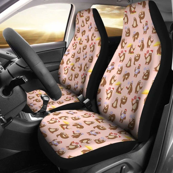 Funny Sloth Emotions Car Seat Covers 144902 - YourCarButBetter