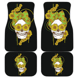 Funny Sunflower Skull Gift For Women Cool Skeleton Bandana Car Floor Mats 1 212103 - YourCarButBetter