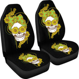 Funny Sunflower Skull Gift For Women Cool Skeleton Bandana Car Seat Covers 1 212103 - YourCarButBetter