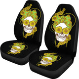 Funny Sunflower Skull Gift For Women Cool Skeleton Bandana Car Seat Covers 1 212103 - YourCarButBetter