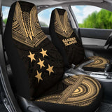 Gambier Island Car Seat Cover - Gambier Island Flag Polynesian Chief Tattoo Gold Version - 10 174914 - YourCarButBetter