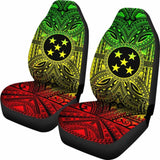 Gambier Islands Car Seat Cover - Gambier Islands Coat Of Arms Polynesian Reggae Style 105905 - YourCarButBetter